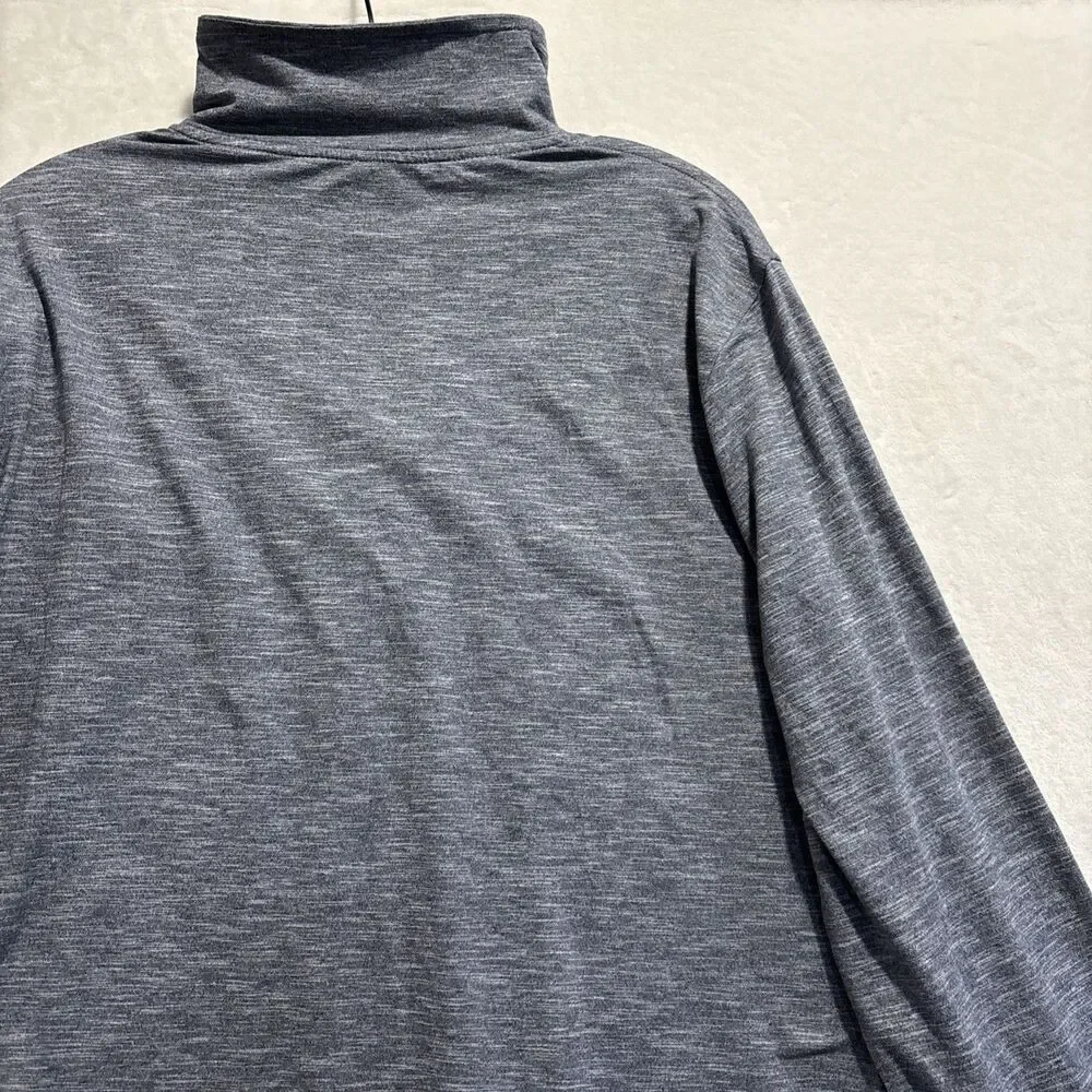 J Crew Performance 1/4 Zip Shirt Navy Heather Long Sleeve Pullover Men's Large